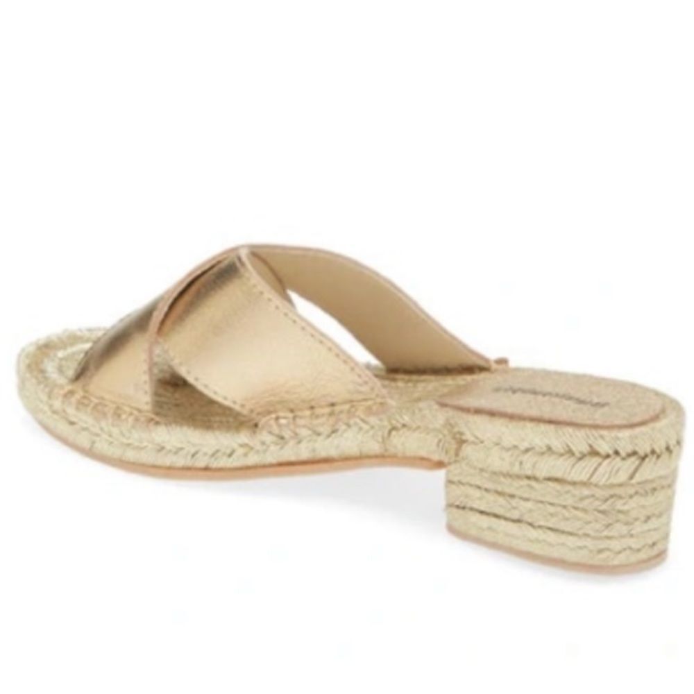 Jeffrey Campbell Metallic Gold Espadrille Slide Sandals - Picture 2 of 3